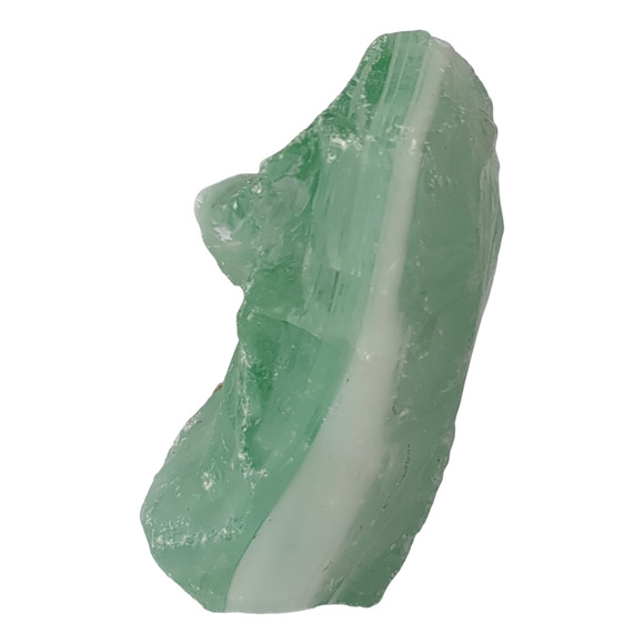 Mint Green Layered Art Glass Cullet Glowing Swirl Manganese Slag Glass  #4GL91 - Picture 6 of 8